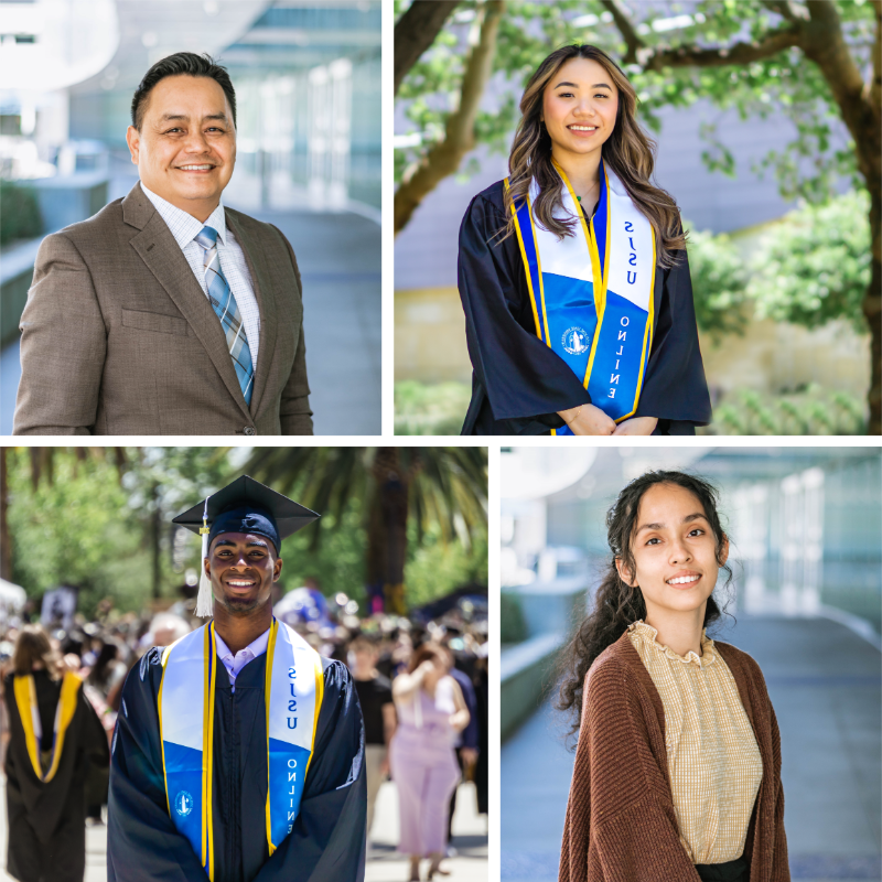 A collage of 菠菜网lol正规平台 Online graduates and Enrollment Counselors